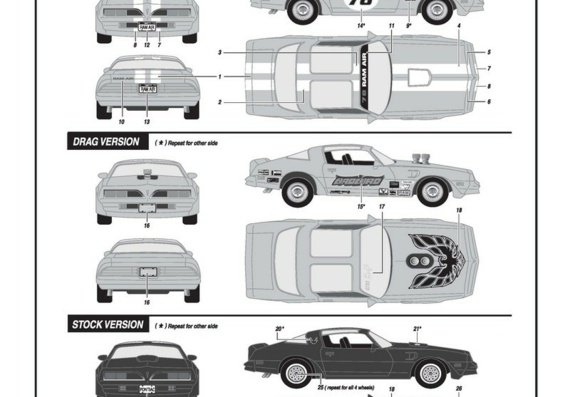 Pontiac Trans Am (1978) (Pontiac Trance of Am (1978)) - drawings of the car